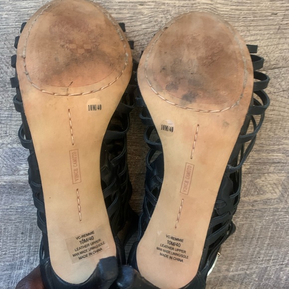 vince Camuto gladiator Stiletto Strappy Ankle Dressy Black Sandal Size 10 - Picture 7 of 10
